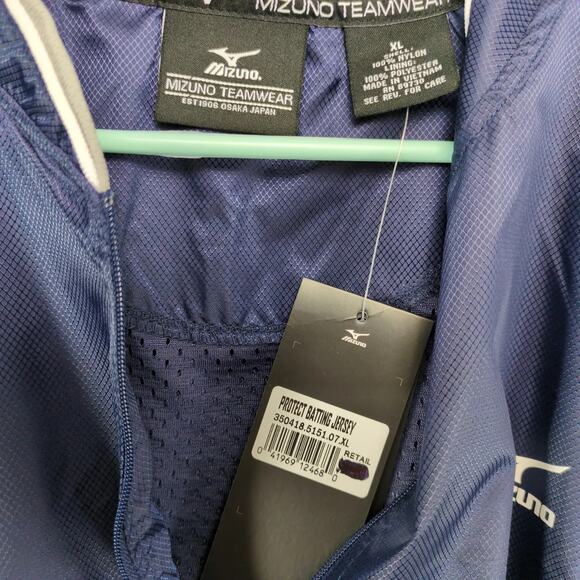 NWT Mizuno Teamwear Protect Men's XL Navy Batting Jersey Wind Water Gear 1/4 Zip - Picture 3 of 10
